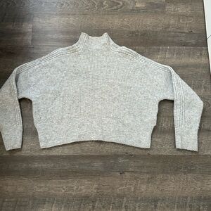 Topshop Grey Cropped Mockneck Sweater